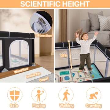 Durable Baby Playpen with Mat for Kids Activity Center