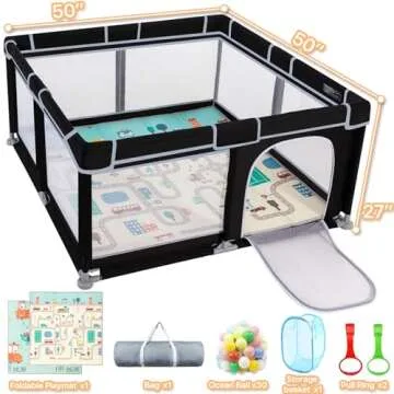 Durable Baby Playpen with Mat for Kids Activity Center