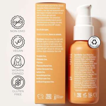 OZNATURALS GLOW SERUM: Vitamin C Serum/Anti Aging Serum With Hyaluronic Acid, Pure Vitamin E Oil and...