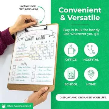 Office Solutions Direct Clipboards with Low Profile Clip (Set of 30) - Wood Clipboards Bulk 30 Pack, Heavy Duty Clipboard, Bulk Classic Clipboards for Classroom, Calendar Office Clipboard Stand up