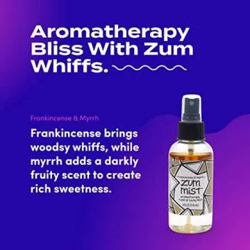 Zum Indigo Wild Mist Room & Body Spray - Aromatherapy Essential Oil Spray, Natural Body Mist & Room Spray - Frankincense & Myrrh Scent - 4 fl oz