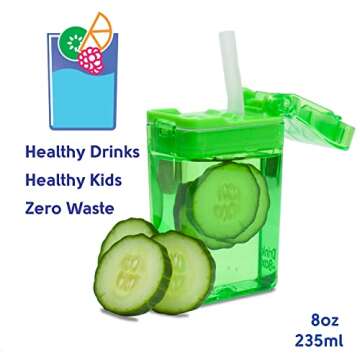 Precidio Design New 2022 Drink in the Box Eco-Friendly Reusable Drink Container, 8oz (Green) 1008GR