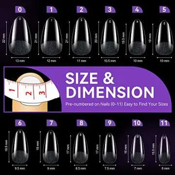 Gelike ec Short Almond False Nail Tip Kit, Soft Gel Full Cover Press on Nail Tips, Clear Gelly Tips Pre-Buff PMMA,12 Sizes- 120PCS