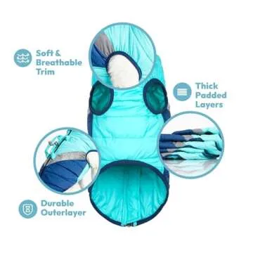 Gooby Mountaineer Dog Jacket - Quantum Blue, X-Small - Warm & Durable