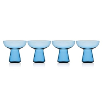 Mikasa Phoebe Margarita Cocktail Glass Set of 4 Blue - Perfect Drinkware for Celebrations!