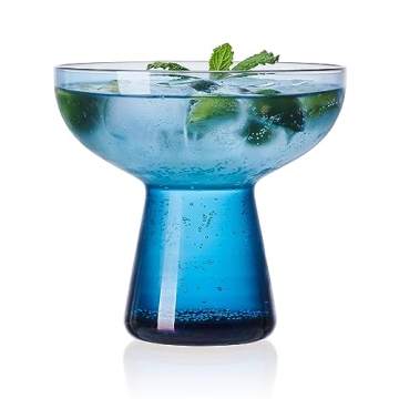 Mikasa Phoebe Margarita Glass Set of 4 Blue Stylish Drinkware