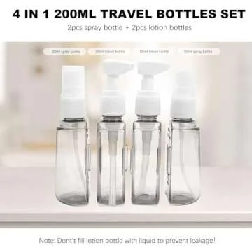 Skycase Travel Bottles, Travel Size Toiletries - Leak Proof Refillable Tsa Approved Travel Bottles, ...