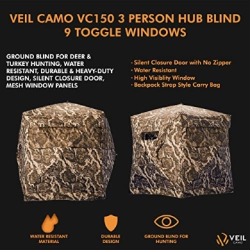 VEIL CAMO VC150 3 Person Hub Blind - Durable & Silent