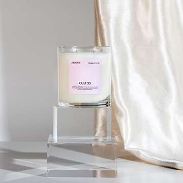 JOOCIER | Cult 33 Candle-Sandalwood, Papyrus, Leather, Cedarwood | Santal 33 Fragrance Inspired Candle 10 oz 70+ Hour Burn time Double Wick Luxury Home Fragrance Scented Candle Home décor Non Toxic