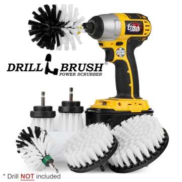 Drill Brush – Ultimate Car Wash Kit - Cleaning Supplies – Car Carpet - Truck Accessories - Wheel Brush - Motorcycle Accessories - Car Mats - Spin Brush - Interior Leather, Vinyl, Upholstery, Fabric