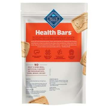 Blue Buffalo Health Bars Crunchy Dog Biscuits, Oven-Baked With Natural Ingredients, Bacon, Egg & Che...