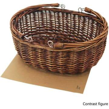 Brown Wicker Picnic Basket with Handles - Kingwillow