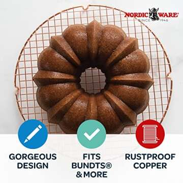 Nordic Ware Round Cooling Grid | Stunning 13-Inch Copper Rack