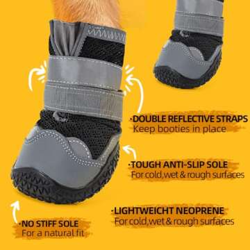 Durable Dog Shoes for Large Dogs & Paw Protection