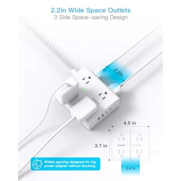 Surge Protector Power Strip with 15 Ft Cord & 8 Outlets
