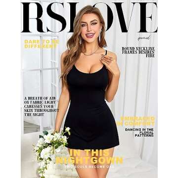 RSLOVE Women's Lingerie Sexy Nightgowns Lace Babydoll Chemise Strappy Sleepwear Sleep Dress