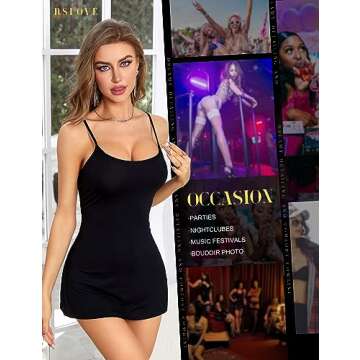 RSLOVE Women's Lingerie Sexy Nightgowns Lace Babydoll Chemise Strappy Sleepwear Sleep Dress