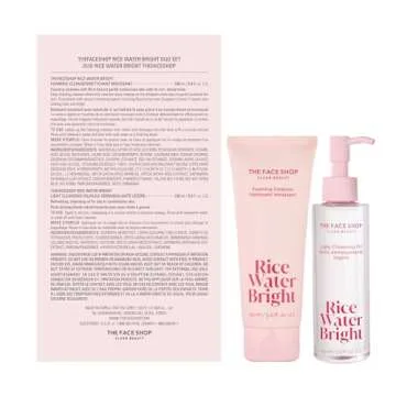 The Face Shop Rice Water Bright Double Cleansing Duo Set - Korean Skincare, Vegan Formula