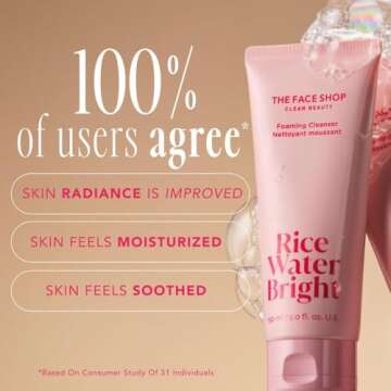 The Face Shop Rice Water Bright Double Cleansing Duo Set with Ceramide, Korean Skin Care, Gentle Face Wash & Pore Control Cleansing Oil, Hydrating, Moisturizing, Vegan Facial Cleanser, Makeup Remover