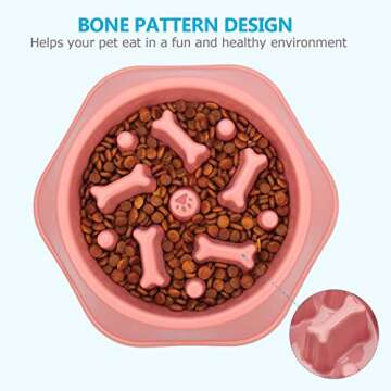 UPSKY 2PCS Slow Feeder Dog Bowl Anti-Chocking Slower Feeding Dog Puzzle Bowl, Interactive Bloat Stop Dog Food Bowl Dishes Non-Slide Dog Lick Treat Bowl for Small Medium Dogs (Pink+Green)