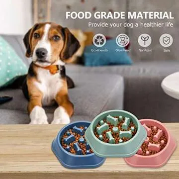 UPSKY 2PCS Slow Feeder Dog Bowl Anti-Chocking Slower Feeding Dog Puzzle Bowl, Interactive Bloat Stop Dog Food Bowl Dishes Non-Slide Dog Lick Treat Bowl for Small Medium Dogs (Pink+Green)