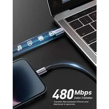 UGREEN USB C to Lightning Cable 6FT - MFi Certification Lightning Cable Compatible with iPhone 14/14 Pro/14 Pro Max, iPhone 13/12/11/X/XR/XS/8 Series, iPad 9, AirPods Pro, and More
