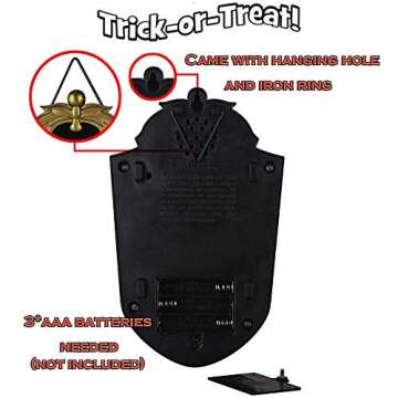 KizBruo Halloween Decoration for Indoor & Outdoor, Talking Doorbell for Halloween Decor with Lightup Eyeball, Animated Haunted House Halloween Party Prop Decoration