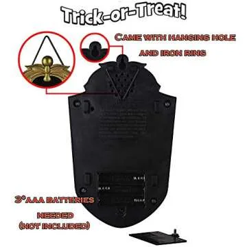 KizBruo Halloween Decoration for Indoor & Outdoor, Talking Doorbell for Halloween Decor with Lightup Eyeball, Animated Haunted House Halloween Party Prop Decoration