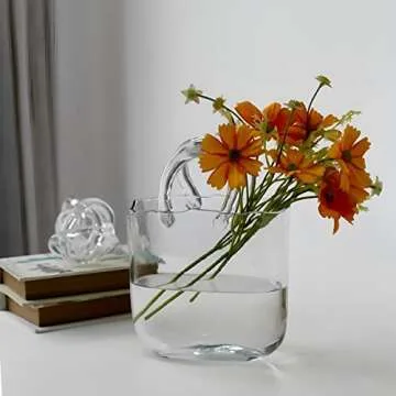EnGoods Purse Design Glass Vase for Home Decor and Gifts