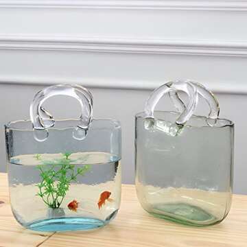 EnGoods Purse Design Glass Vase for Home Decor and Gifts
