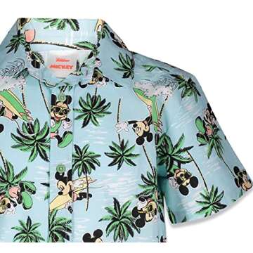 Disney Mickey Mouse Little Boys Hawaiian Button Down Dress Shirt 5-6