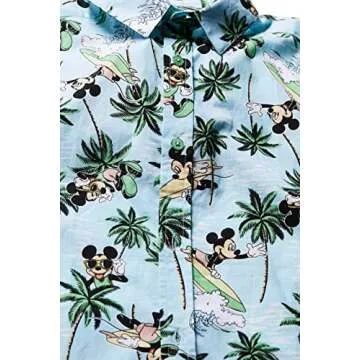 Disney Mickey Mouse Little Boys Hawaiian Button Down Dress Shirt 5-6