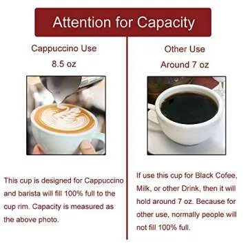 Coffeezone Latte Art Cup and Saucer for Cappuccino and Manual Brew Coffee, New Bone China, Mate for ...