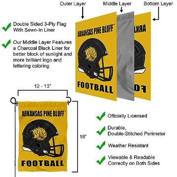College Flags & Banners Co. Arkansas Pine Bluff Golden Lions Football Helmet Garden Flag
