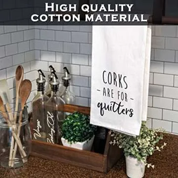 MAINEVENT Corks Are For Quitters 18x24 Inch White Cotton Hand Towel