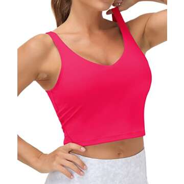 Women’s Longline Sports Bra Wirefree Padded Medium Support Yoga Bras Gym Running Workout Tank Tops...