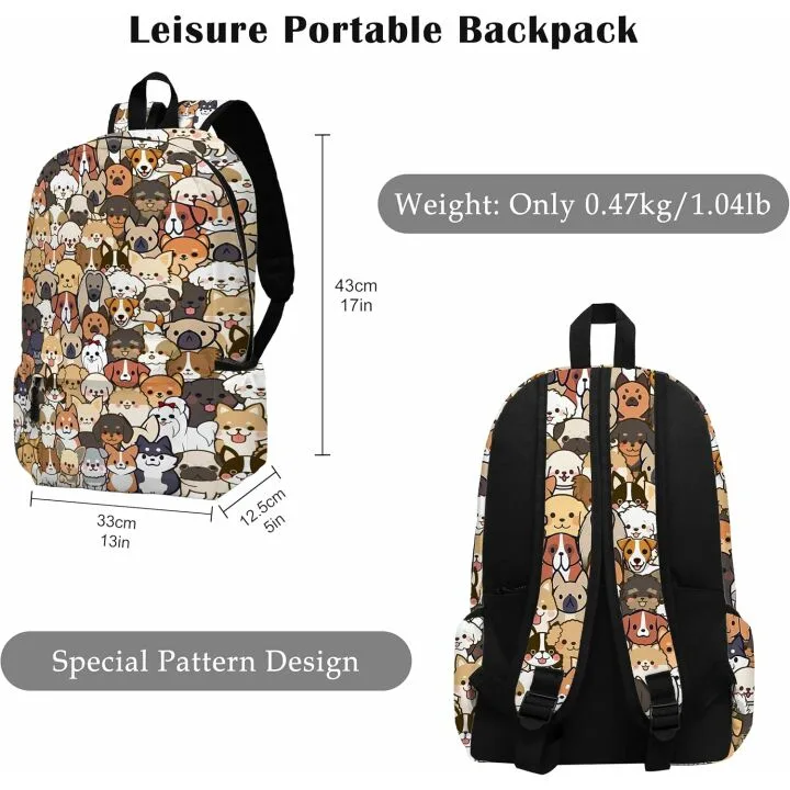 Cute Dogs Backpack for Travel and Hiking