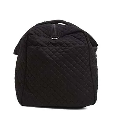 Vera Bradley Women's Cotton Large Travel Duffel Bag, Eco-Friendly, Spacious & Convenient in True Bla...