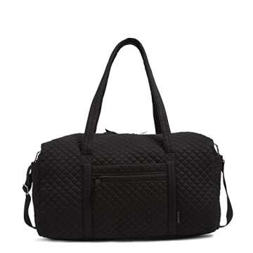 Vera Bradley Women's Cotton Large Travel Duffel Bag, True Black, One Size