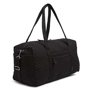 Vera Bradley Women's Cotton Large Travel Duffel Bag, True Black, One Size