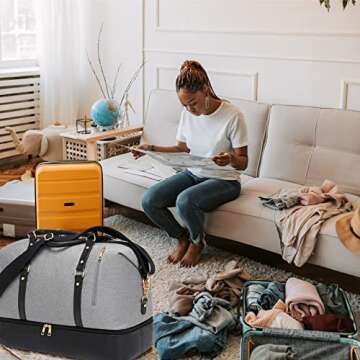 Weekender Bags for Women Oversized Travel Bag Womens Overnight Bag Mens Duffle Bag Large Size with Shoe Compartment