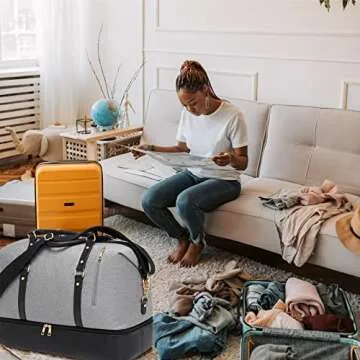 Weekender Bags for Women Oversized Travel Bag Womens Overnight Bag Mens Duffle Bag Large Size with Shoe Compartment