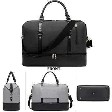 Weekender Bags for Women Oversized Travel Bag Womens Overnight Bag Mens Duffle Bag Large Size with Shoe Compartment