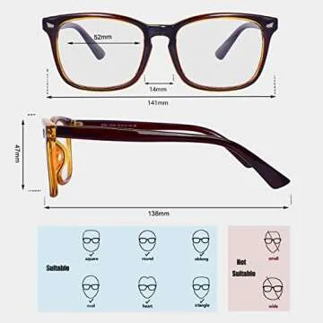MAXJULI Blue Light Blocking Glasses,Computer Reading/Gaming/TV/Phones Glasses for Women Men(Brown)