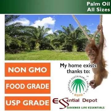 Palm Oil - RSPO Certified - Sustainable - Food Grade - Not Hydrogenated - 8 lbs in a 1 Gallon Pail -...