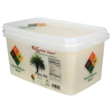 Palm Oil - RSPO Certified - Sustainable - Food Grade - Not Hydrogenated - 8 lbs in a 1 Gallon Pail - HDPE microwavable container with resealable lid and removable handle