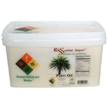 Palm Oil - RSPO Certified - Sustainable - Food Grade - Not Hydrogenated - 8 lbs in a 1 Gallon Pail - HDPE microwavable container with resealable lid and removable handle