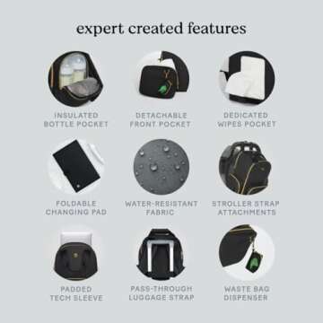 Huggies Sunshine Pack Diaper Backpack, Cognac Leather, One Size