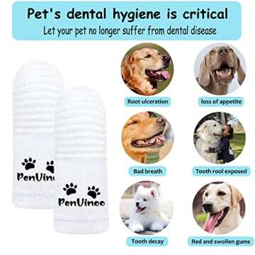 PenVinoo 360 ° Dog Toothbrush Pet Toothbrush 360 ° Finger Toothbrush Medium and Large Dogs