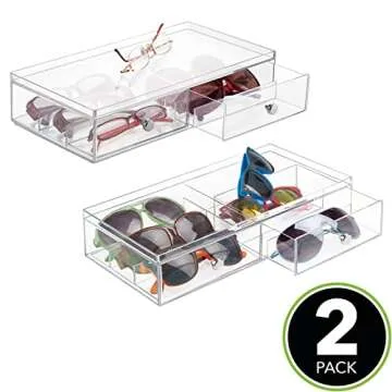 Stackable Eyeglass Organizer Box for Sunglasses & Accessories